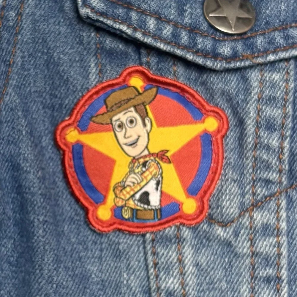 Disney Pixar Toy Story Woody Denim Jean Jacket Patches size 4